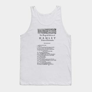 Hamlet First Page Tank Top